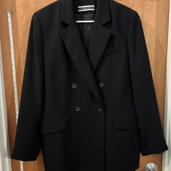 Size 14 - Amanda Smith - Black Double Breasted Dress Jacket - Picture 1 of 7